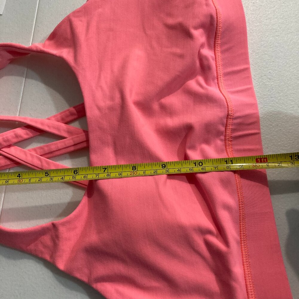 Lululemon Women’s Size 6 Energy Bra Long Line Neon Orange Sports Bra Crossback - Picture 10 of 10